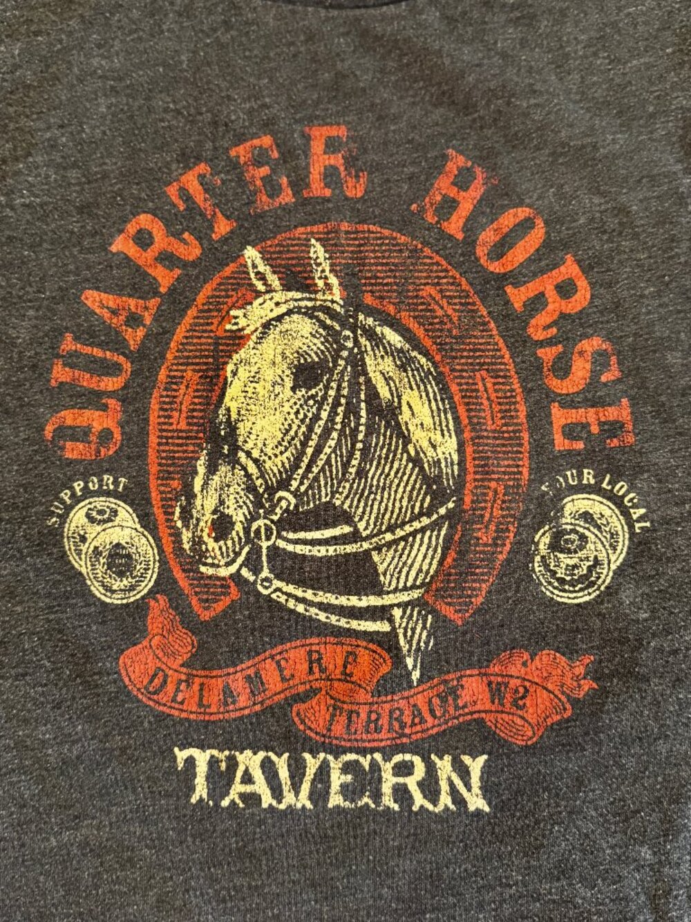 Unisex J. Crew Vintage Graphics Quarter Horse Tavern T-Shirt Size Large - Picture 4 of 4